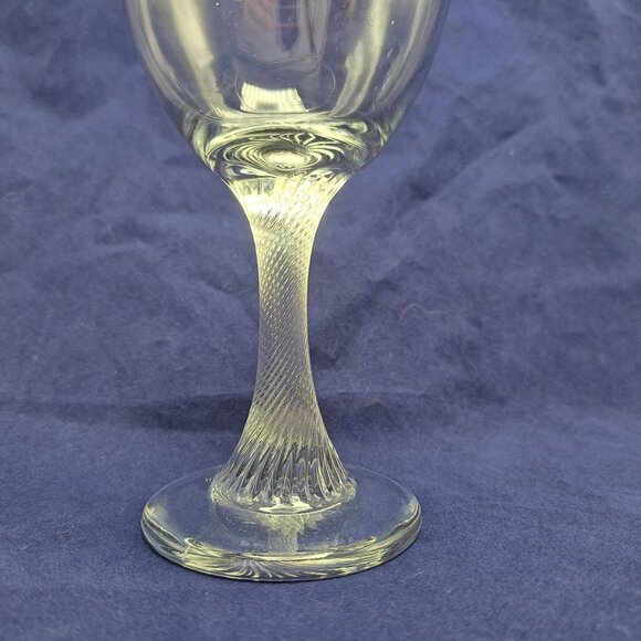 Vintage Twisted Stem Clear Glass Water Goblet - Picture 7 of 15